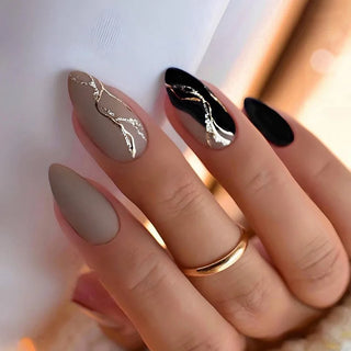  Medium-length Acrylic Almond Fake Nails cashymart