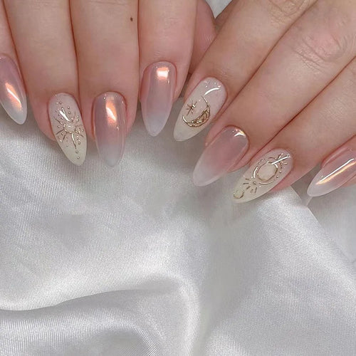  Medium-length Acrylic Almond Fake Nails cashymart