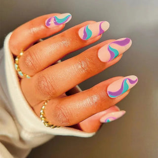 Medium-length Acrylic Almond Fake Nails cashymart