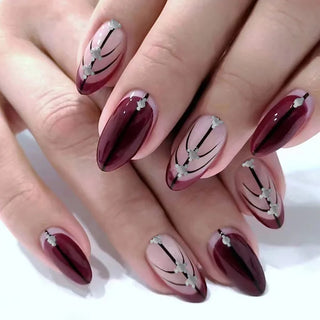  Medium-length Acrylic Almond Fake Nails cashymart