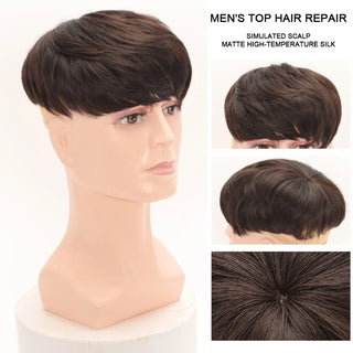  Men's Bald Top Wig With Clip Korean Hair cashymart