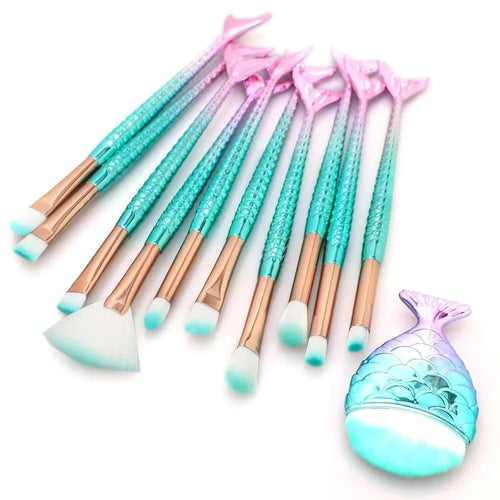  Mermaid Makeup Brush Set for Girls cashymart