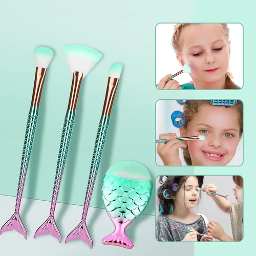  Mermaid Makeup Brush Set for Girls cashymart