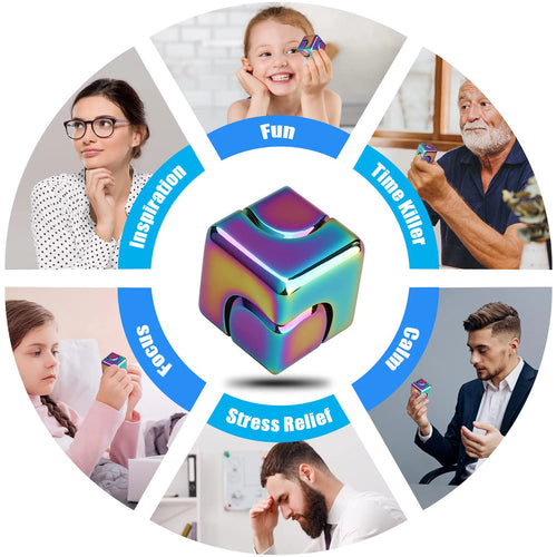  Metal Cube Spinner Fidget Toy for Stress Relief cashymart