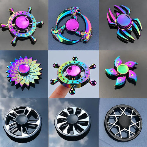  Metal Rainbow Fidget Spinner Toy for Stress Relief cashymart