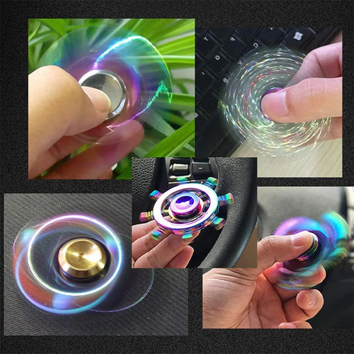  Metal Rainbow Fidget Spinner Toy for Stress Relief cashymart