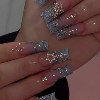  Mid Long Pink Leopard Press-On Nails with Bow cashymart