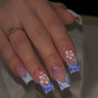  Mid Long Pink Leopard Press-On Nails with Bow cashymart