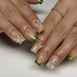  Mid Long Pink Leopard Press-On Nails with Bow cashymart