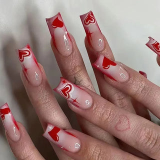  Mid Long Pink Leopard Press-On Nails with Bow cashymart