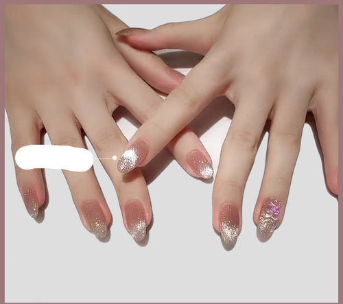  Milk Tea Crystal Cat Eye Nail Polish cashymart