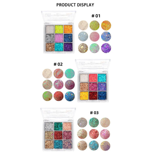  Mini 9-Color Glitter Eyeshadow Palette cashymart