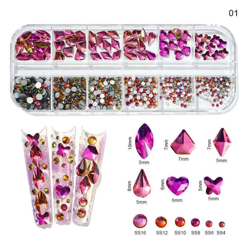  Multi-Color 3D Nail Art Rhinestones cashymart