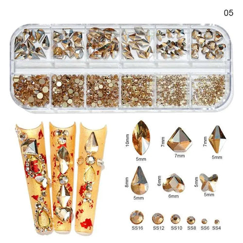  Multi-Color 3D Nail Art Rhinestones cashymart
