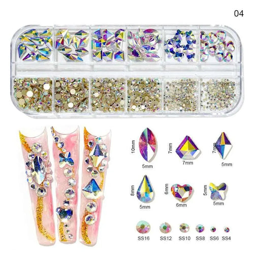  Multi-Color 3D Nail Art Rhinestones cashymart
