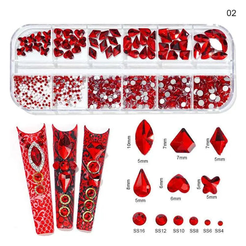  Multi-Color 3D Nail Art Rhinestones cashymart