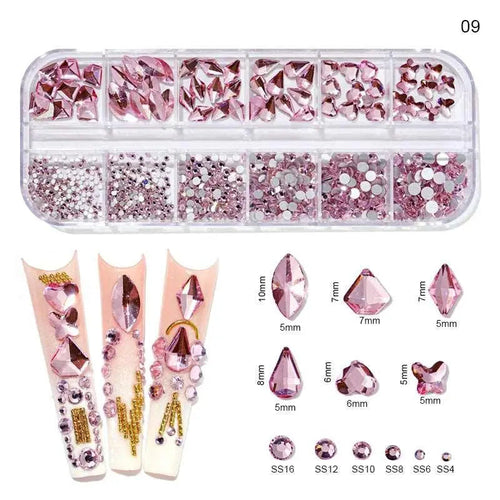  Multi-Color 3D Nail Art Rhinestones cashymart