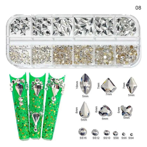  Multi-Color 3D Nail Art Rhinestones cashymart