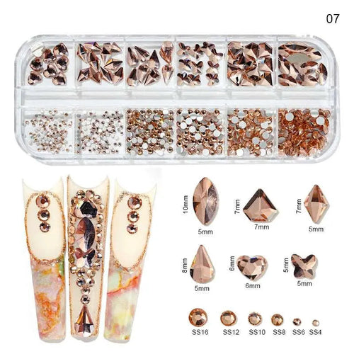  Multi-Color 3D Nail Art Rhinestones cashymart