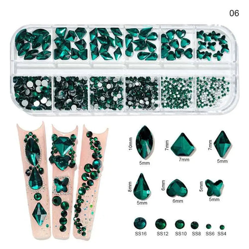  Multi-Color 3D Nail Art Rhinestones cashymart