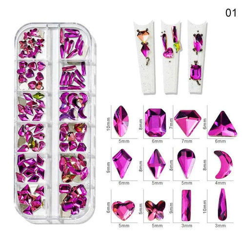  Multi-Color 3D Nail Art Rhinestones cashymart