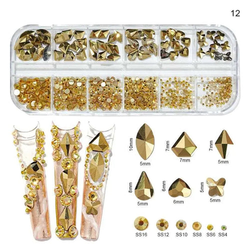  Multi-Color 3D Nail Art Rhinestones cashymart