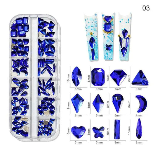  Multi-Color 3D Nail Art Rhinestones cashymart