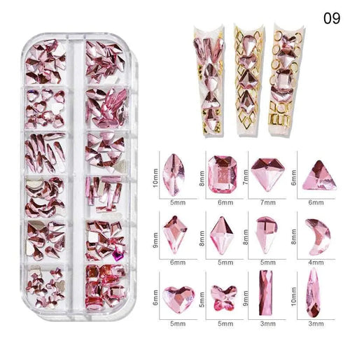  Multi-Color 3D Nail Art Rhinestones cashymart
