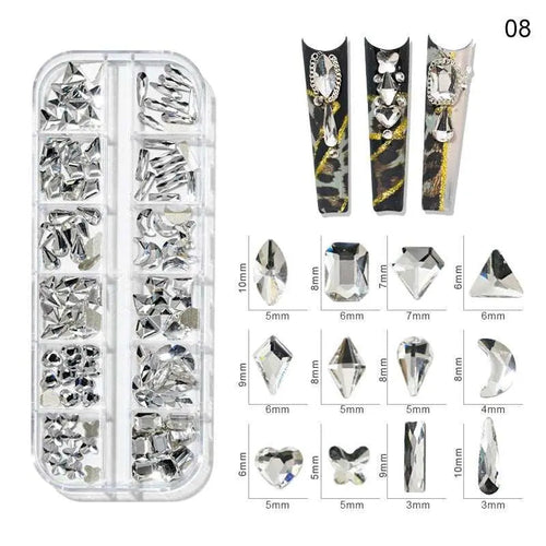  Multi-Color 3D Nail Art Rhinestones cashymart