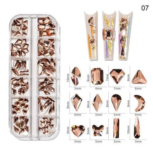  Multi-Color 3D Nail Art Rhinestones cashymart