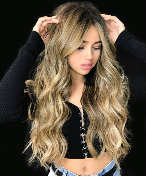  Multicolored Mid-length Synthetic Wig cashymart