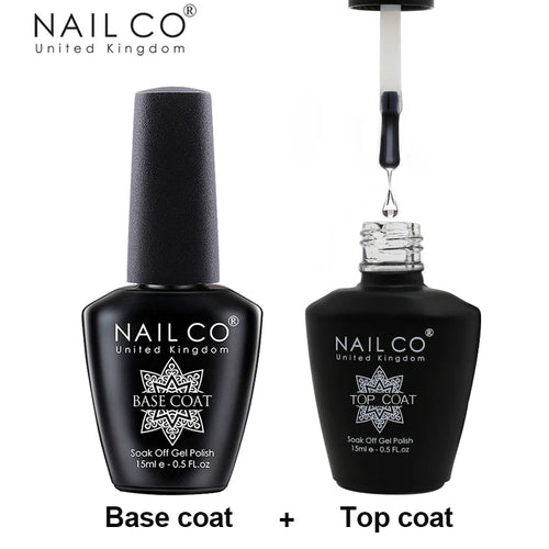  NAILCO 15ml UV Gel Top Coat and Base Coat Set cashymart