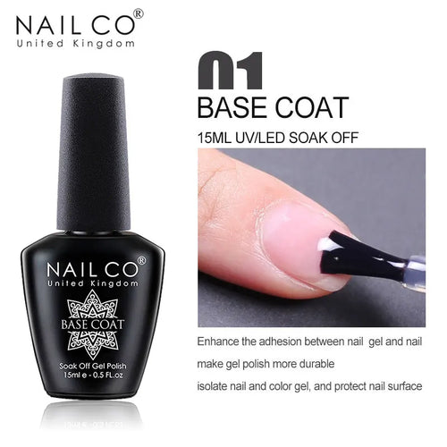  NAILCO 15ml UV Gel Top Coat and Base Coat Set cashymart