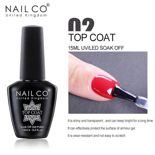  NAILCO 15ml UV Gel Top Coat and Base Coat Set cashymart