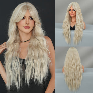  NAMM Platinum Blonde Wavy Wig cashymart