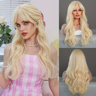  NAMM Platinum Blonde Wavy Wig cashymart