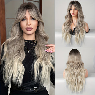  NAMM Platinum Blonde Wavy Wig cashymart