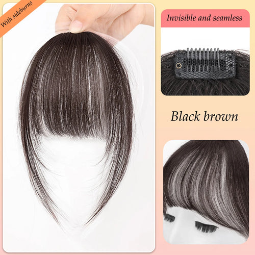  Natural Synthetic Hair Bangs Clip-In Extensions cashymart