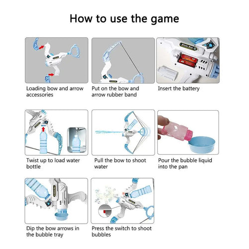  New Bubble Gun Electric Bow and Arrow 2 in 1 Kids Toy cashymart