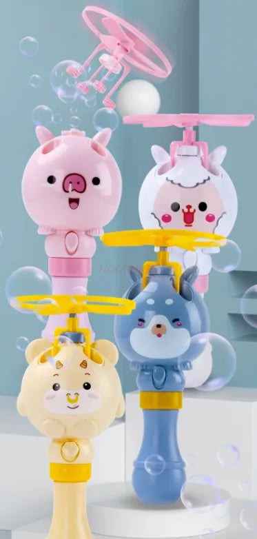  New Cute Baby Bubble Blowing Bamboo-copter Machine Toys cashymart