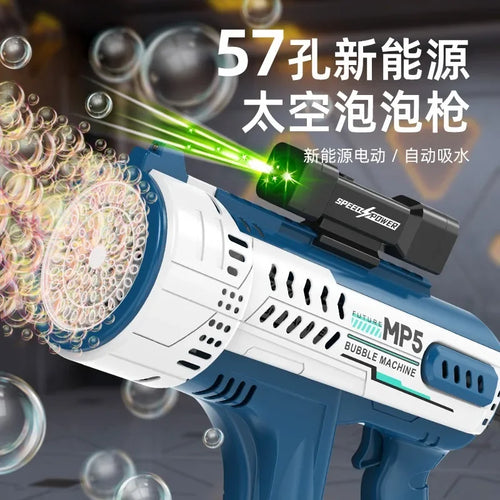  New Fully Automatic 57 Hole Colorful Light Bubble Gun cashymart