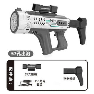  New Fully Automatic 57 Hole Colorful Light Bubble Gun cashymart