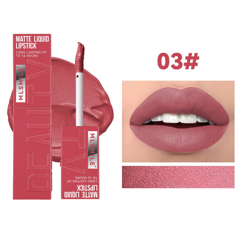  Nude Matte Lip Gloss Waterproof Lasting Lipstick cashymart