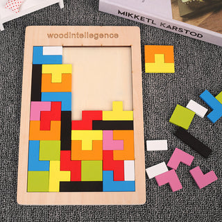  Wooden Tetris Puzzle Educational Toy for Kids cashymart