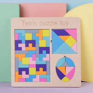  Wooden Tetris Puzzle Educational Toy for Kids cashymart