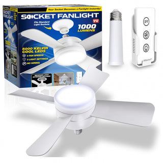  Socket Fan with LED Light cashymart