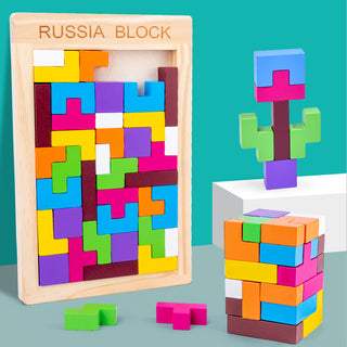  Wooden Tetris Puzzle Educational Toy for Kids cashymart