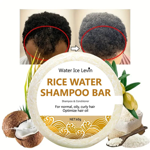  Organic Rice Shampoo Soap Bar 60g for Hair Growth cashymart