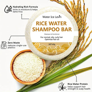  Organic Rice Shampoo Soap Bar 60g for Hair Growth cashymart