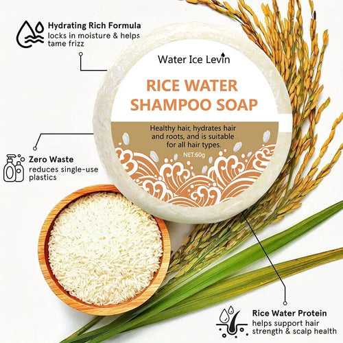  Organic Rice Shampoo Soap Bar for Hair Growth cashymart